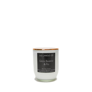 LJC Candle Co | Small white wooden wick soy candle with rose gold lid | Handmade in Brisbane