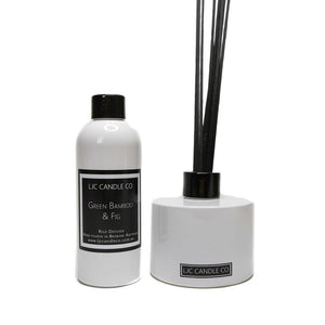 LJC Candle Co's White Bamboo Reed Diffuser + Diffuser Refill