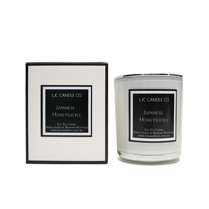LJC Candle Co | Medium white wooden wick soy candle with silver lid | Handmade in Brisbane
